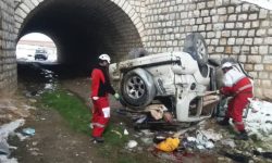 سقوط یک دستگاه پرادو در بهار با یک فوتی