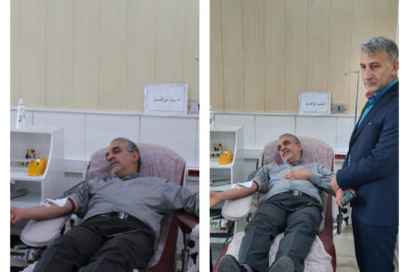 دیدار فرماندار همدان با مدیرکل انتقال خون همدان و اهدای خون
