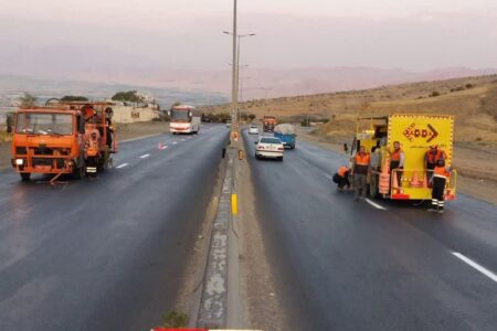 اجرای بیش از ۲ هزار کیلومتر خط‌کشی در راه‌های استان همدان از ابتدای سال