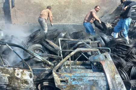 آتش‌سوزی در مرکز اسقاط خودرو جاده ملایر
