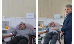 دیدار فرماندار همدان با مدیرکل انتقال خون همدان و اهدای خون