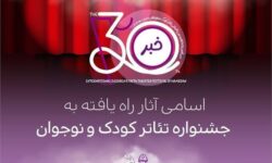 اعلام اسامی آثار راه‌یافته به بخش‌های مختلف جشنواره بین‌المللی تئاتر کودک و نوجوان