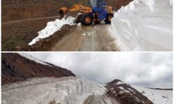 ادامه عملیات برف‌روبی و بازگشایی محور فرعی گنجنامه–تویسرکان